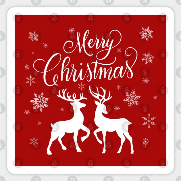 Merry Christmas deer Sticker by CalliLetters